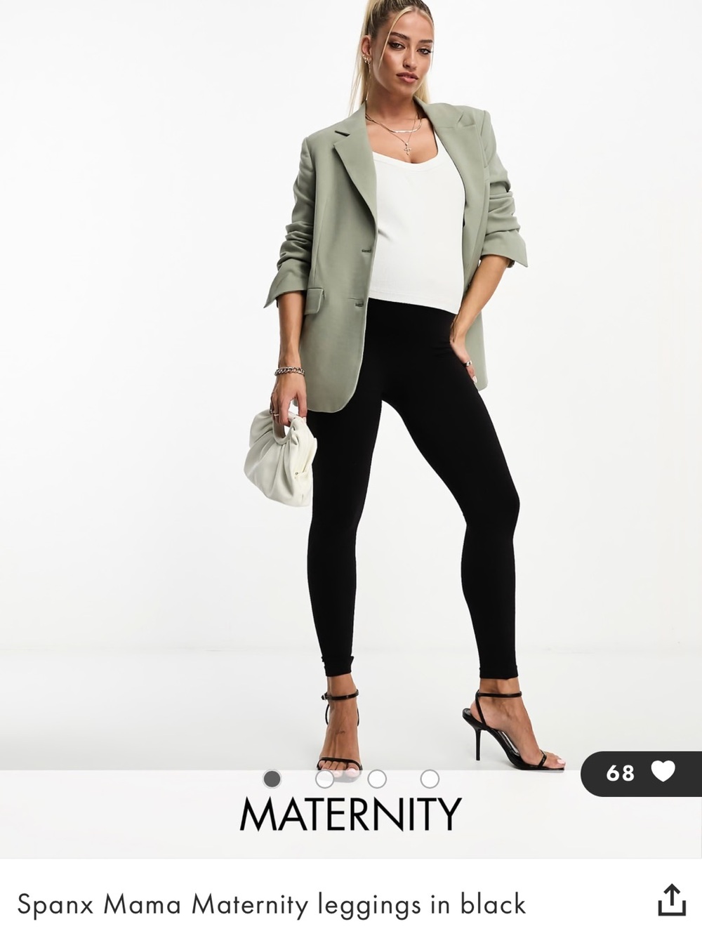 SPANX Black Maternity Leggings — Medium